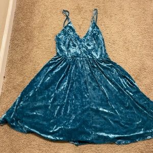Faux velvet dress